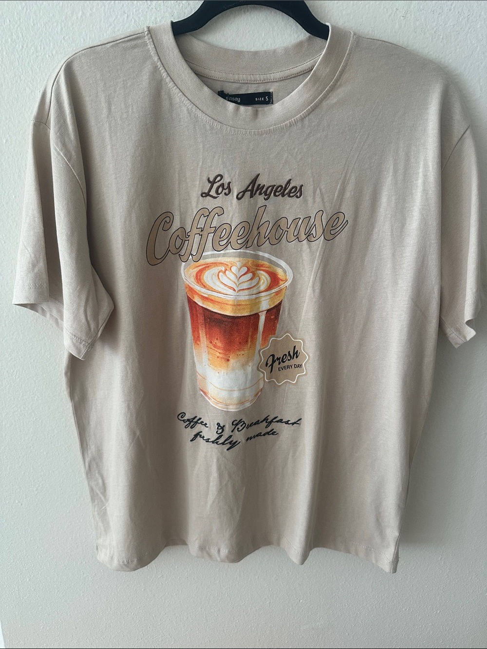 Los Angeles Coffeehouse Graphic Tee - Beige